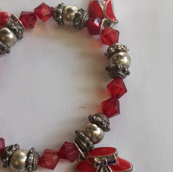 Vtg Red Hat Society Charm Bracelet - Picture 3 of 4